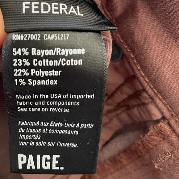 Two Pairs of Paige Federal Jeans. New, never worn without the tags- Bundle Deal! - Picture 9 of 11